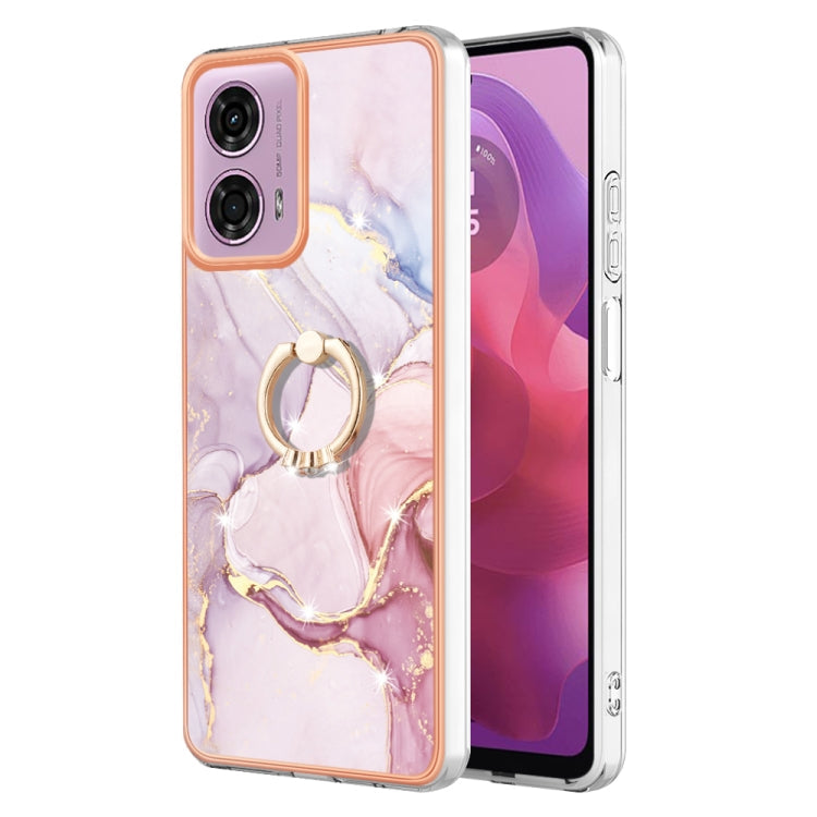 Electroplating Marble IMD TPU Phone Case with Ring Holder, For Motorola Moto G04 4G / G24 4G, For Motorola Moto G34, For Motorola Moto G84, For Motorola Moto G54
