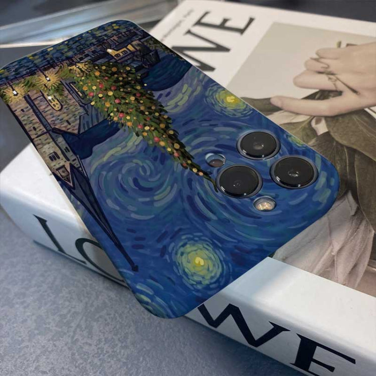 Precise Hole Oil Painting Pattern PC Phone Case, For iPhone 14 Pro, For iPhone 14 Pro Max
