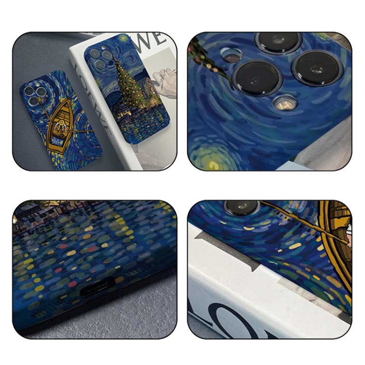 Precise Hole Oil Painting Pattern PC Phone Case, For iPhone 13 Pro, For iPhone 13