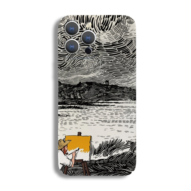 Precise Hole Oil Painting Pattern PC Phone Case, For iPhone 12 Pro Max, For iPhone 12 Pro