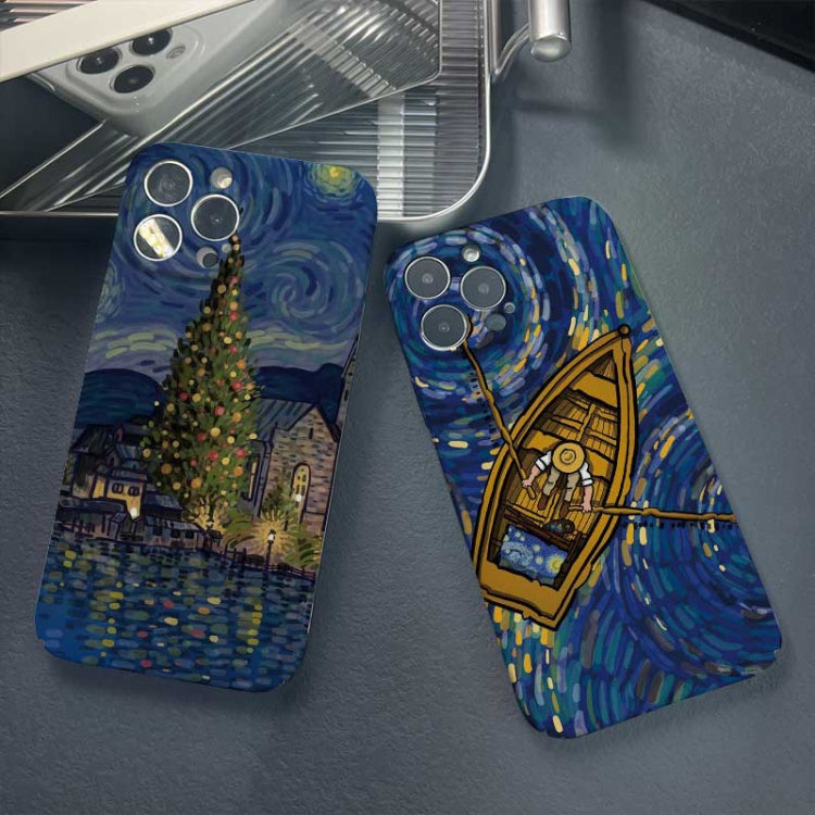 Precise Hole Oil Painting Pattern PC Phone Case, For iPhone 12 Pro Max, For iPhone 12 Pro