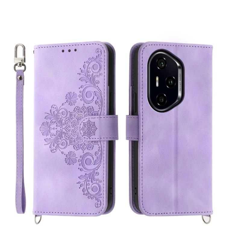 Skin Feel Flowers Embossed Wallet Leather Phone Case, For Honor 400 Global 156.5mm, For Honor X8c 4G, For Honor X9c Global / Magic7 Lite, For Honor 300 Pro / 300 Ultra
