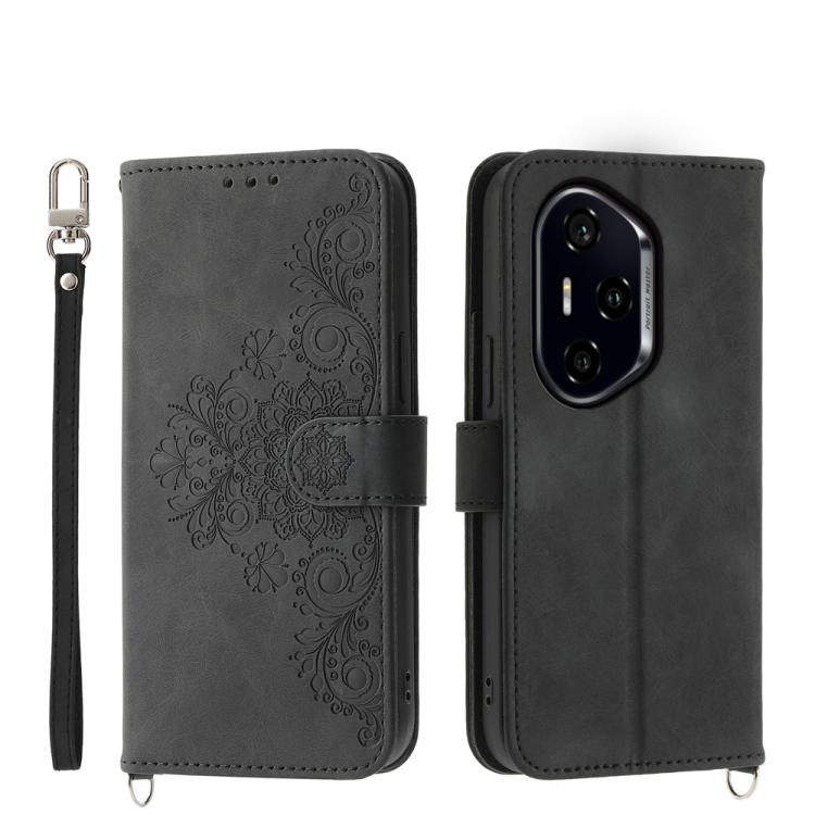 Skin Feel Flowers Embossed Wallet Leather Phone Case, For Honor 400 Global 156.5mm, For Honor X8c 4G, For Honor X9c Global / Magic7 Lite, For Honor 300 Pro / 300 Ultra