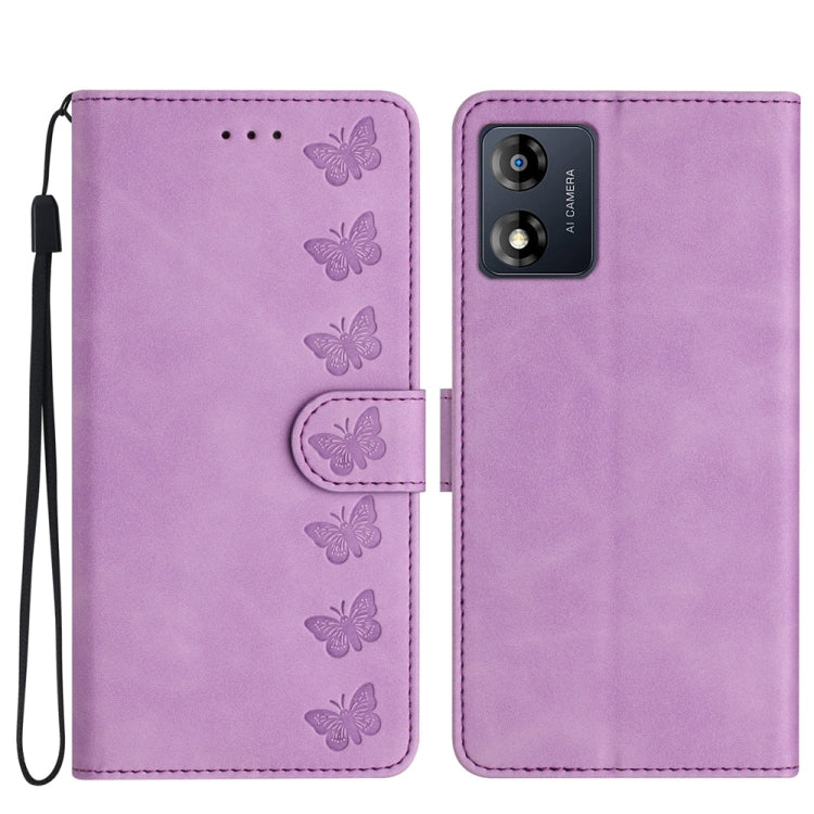 Seven Butterflies Embossed Leather Phone Case, For Motorola Moto G14 4G, For Motorola Edge 40, For Motorola Moto G13, For Motorola Moto E13
