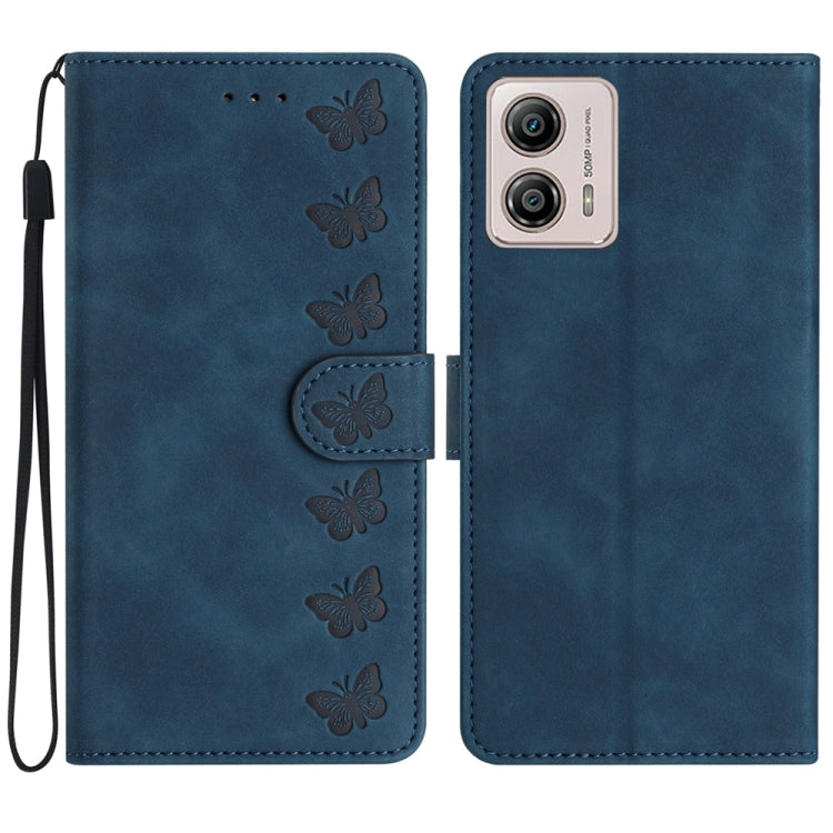 Seven Butterflies Embossed Leather Phone Case, For Motorola Moto G14 4G, For Motorola Edge 40, For Motorola Moto G13, For Motorola Moto E13