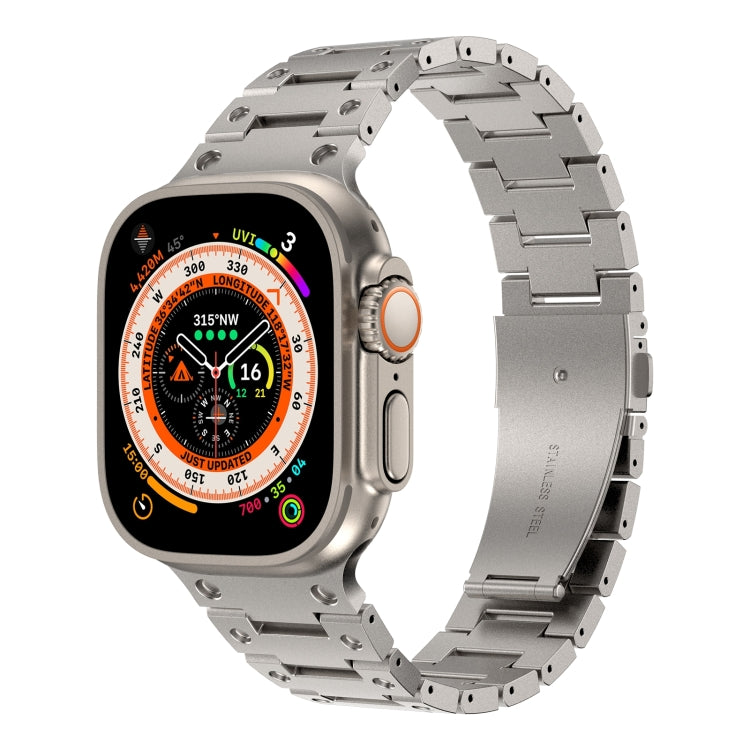 Double Rows Metal Watch Band, For Apple Watch Series 10 46mm, For Apple Watch Series 10 42mm, For Apple Watch SE 2023 44mm, For Apple Watch SE 2023 40mm, For Apple Watch Ultra 2 49mm, For Apple Watch 9 45mm, For Apple Watch 9 41mm                      ...