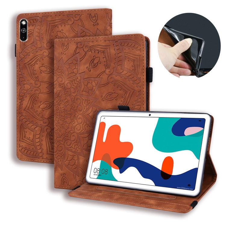 Calf Pattern Double Folding Design Embossed Leather Case with Holder & Card Slots & Pen Slot & Elastic Band, For Huawei MatePad 10.4, For Huawei MediaPad M6 10.8, For Lenovo Tab M8 TB-8505F 8505X 8.0