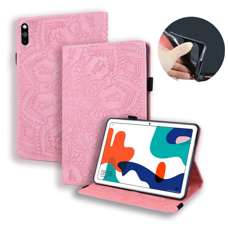 Calf Pattern Double Folding Design Embossed Leather Case with Holder & Card Slots & Pen Slot & Elastic Band, For Huawei MatePad 10.4, For Huawei MediaPad M6 10.8, For Lenovo Tab M8 TB-8505F 8505X 8.0