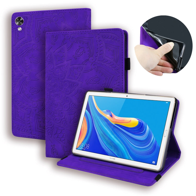Calf Pattern Double Folding Design Embossed Leather Case with Holder & Card Slots & Pen Slot & Elastic Band, For Huawei MatePad 10.4, For Huawei MediaPad M6 10.8, For Lenovo Tab M8 TB-8505F 8505X 8.0
