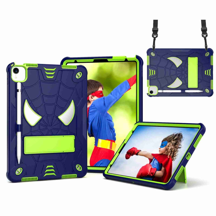 Spider Texture Silicone Hybrid PC Tablet Case with Shoulder Strap, For iPad 10th Gen 10.9 2022, For iPad Pro 11 2021 / Air 5 10.9
