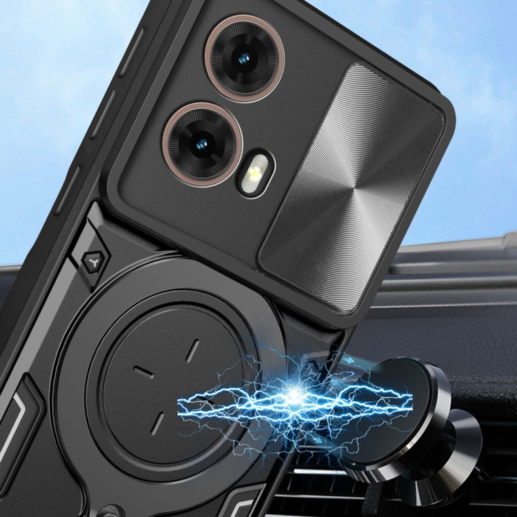 CD Texture Sliding Camshield Magnetic Holder Phone Case, For Motorola Moto G85, For Motorola Edge 50 Pro Global, For Motorola Moto G24 Power, For Motorola Moto E13