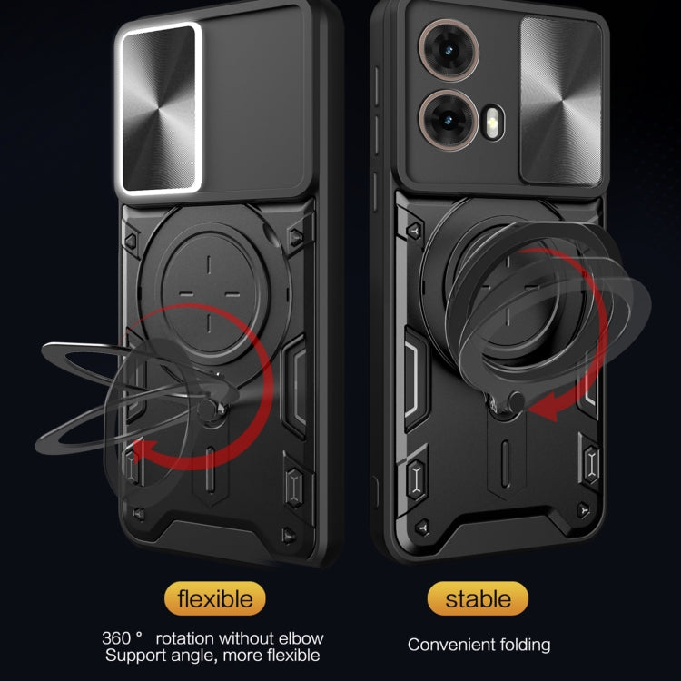 CD Texture Sliding Camshield Magnetic Holder Phone Case, For Motorola Moto G85, For Motorola Edge 50 Pro Global, For Motorola Moto G24 Power, For Motorola Moto E13