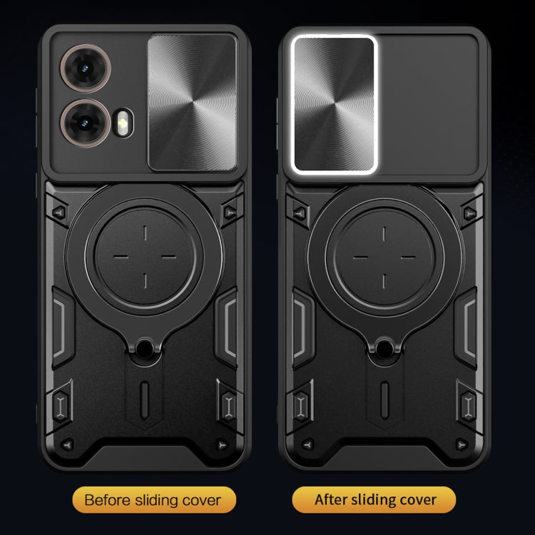 CD Texture Sliding Camshield Magnetic Holder Phone Case, For Motorola Moto G85, For Motorola Edge 50 Pro Global, For Motorola Moto G24 Power, For Motorola Moto E13