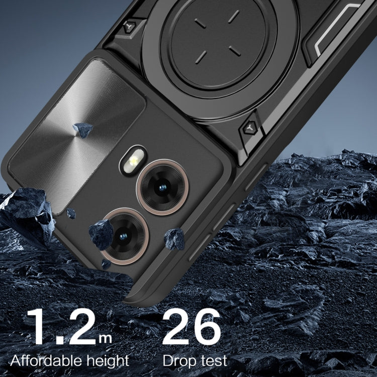 CD Texture Sliding Camshield Magnetic Holder Phone Case, For Motorola Moto G85, For Motorola Edge 50 Pro Global, For Motorola Moto G24 Power, For Motorola Moto E13