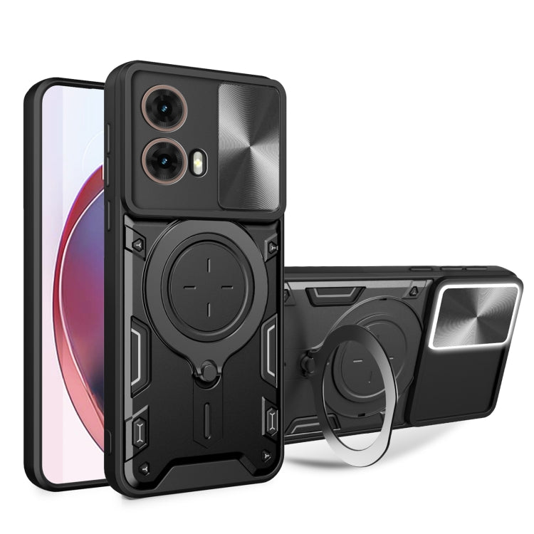 CD Texture Sliding Camshield Magnetic Holder Phone Case, For Motorola Moto G85, For Motorola Edge 50 Pro Global, For Motorola Moto G24 Power, For Motorola Moto E13