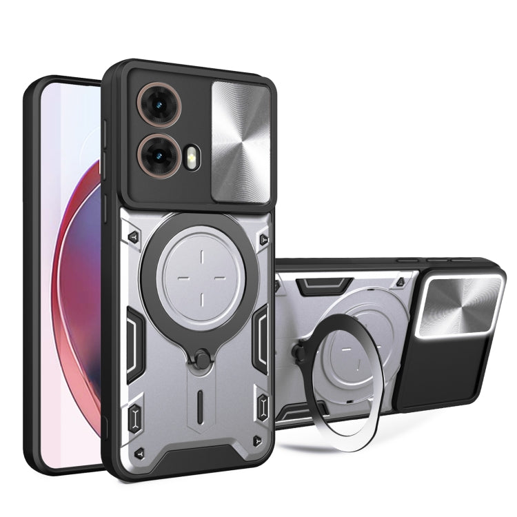 CD Texture Sliding Camshield Magnetic Holder Phone Case, For Motorola Moto G85, For Motorola Edge 50 Pro Global, For Motorola Moto G24 Power, For Motorola Moto E13
