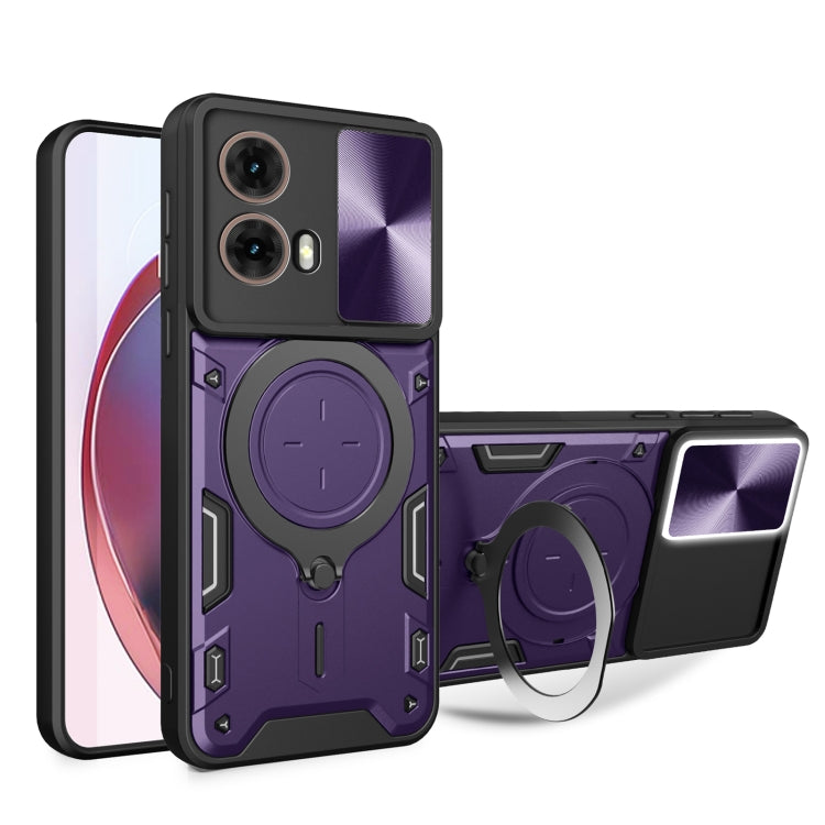 CD Texture Sliding Camshield Magnetic Holder Phone Case, For Motorola Moto G85, For Motorola Edge 50 Pro Global, For Motorola Moto G24 Power, For Motorola Moto E13