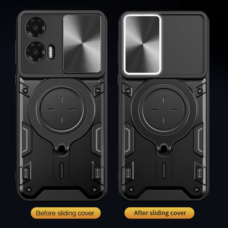 CD Texture Sliding Camshield Magnetic Holder Phone Case, For Motorola Moto G35, For Motorola Moto G55, For Motorola Edge 50 Neo, For Motorola Moto G85
