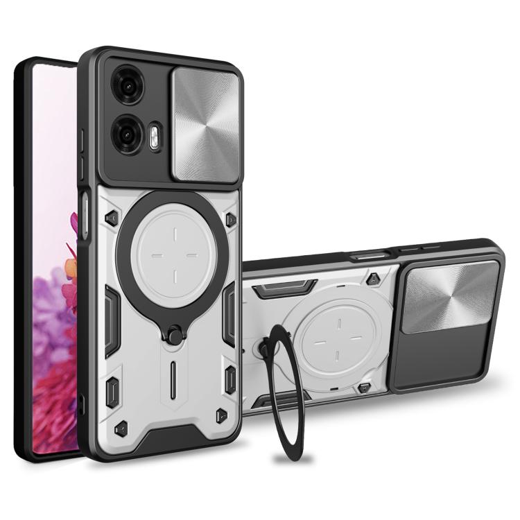 CD Texture Sliding Camshield Magnetic Holder Phone Case, For Motorola Moto G85, For Motorola Edge 50 Pro Global, For Motorola Moto G24 Power, For Motorola Moto E13