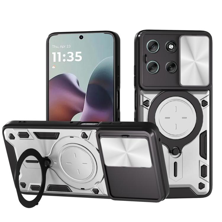 CD Texture Sliding Camshield Magnetic Holder Phone Case, For Motorola Edge 70 5G, For Motorola Moto G56 5G, For Motorola Moto G05, For Motorola Moto G 2025