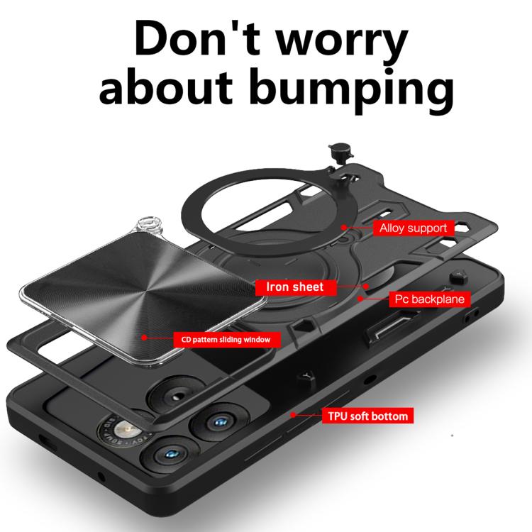 CD Texture Sliding Camshield Magnetic Holder Phone Case, For Motorola Edge 70 5G, For Motorola Moto G56 5G, For Motorola Moto G05, For Motorola Moto G 2025