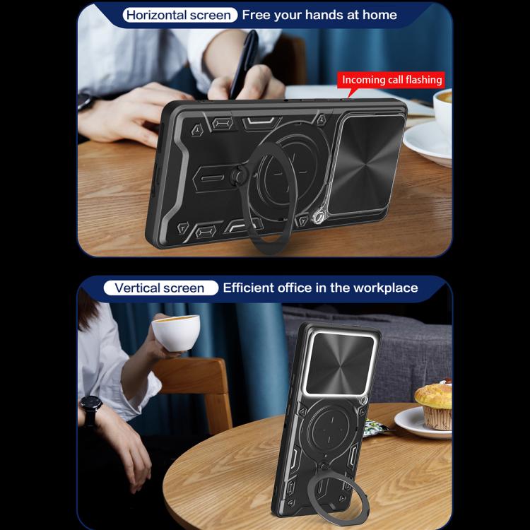 CD Texture Sliding Camshield Magnetic Holder Phone Case, For Motorola Edge 70 5G, For Motorola Moto G56 5G, For Motorola Moto G05, For Motorola Moto G 2025