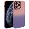 For iPhone 11 Pro Max Gradient Starry Silicone Phone Case with Lens Film(Pink Purple)