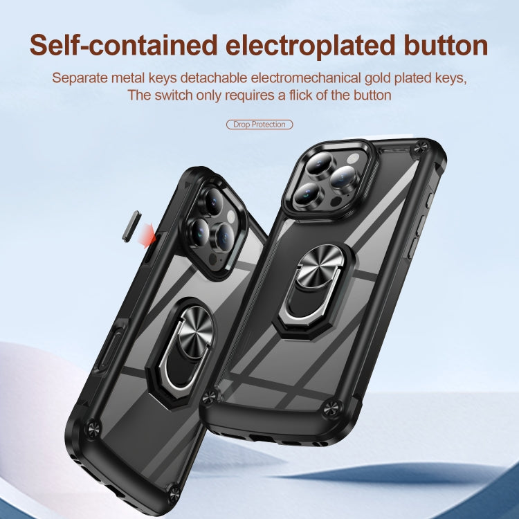 TPU + PC Lens Protection Phone Case with Ring Holder, For iPhone 16 Pro Max, For iPhone 16 Pro, For iPhone 16 Plus, For iPhone 16