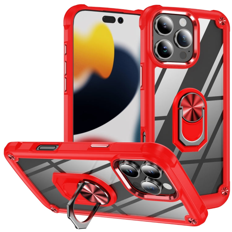 TPU + PC Lens Protection Phone Case with Ring Holder, For iPhone 16 Pro Max, For iPhone 16 Pro, For iPhone 16 Plus, For iPhone 16