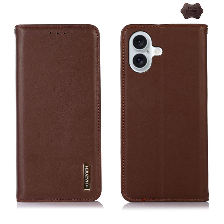 KHAZNEH Nappa Top Layer Cowhide Leather Phone Case, For iPhone 16e / 17e, For iPhone 17 Pro Max, For iPhone 17 Pro, For iPhone 17, For iPhone Air, For iPhone 16e, For iPhone 16 Pro Max