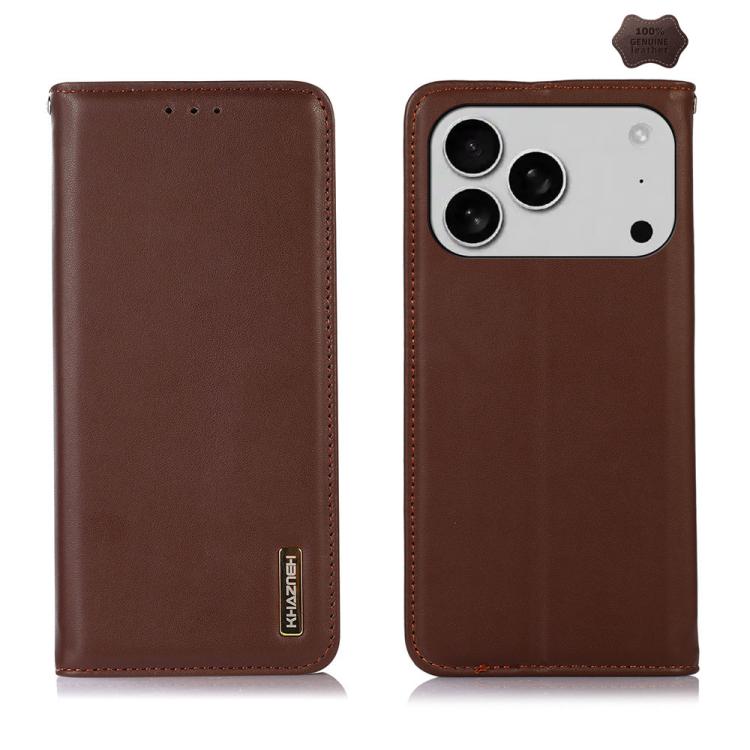 KHAZNEH Nappa Top Layer Cowhide Leather Phone Case, For iPhone 16e / 17e, For iPhone 17 Pro Max, For iPhone 17 Pro, For iPhone 17, For iPhone Air, For iPhone 16e, For iPhone 16 Pro Max