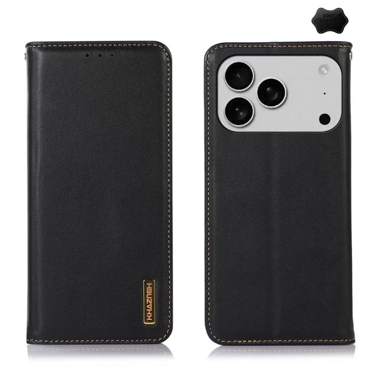 KHAZNEH Nappa Top Layer Cowhide Leather Phone Case, For iPhone 16e / 17e, For iPhone 17 Pro Max, For iPhone 17 Pro, For iPhone 17, For iPhone Air, For iPhone 16e, For iPhone 16 Pro Max