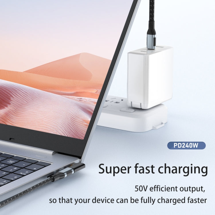 40Gbps 240W USB-C / Type-C Female to USB-C / Type-C Male Middle Bend Adapter(Black)