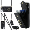Rhombic Texture Card Bag Phone Case with Long Lanyard, For iPhone 13, For iPhone 12 / 12 Pro, For iPhone 12 Pro Max