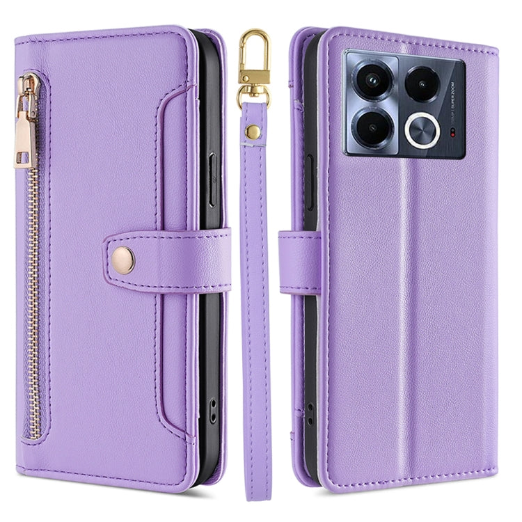 Sheep Texture Cross-body Zipper Wallet Leather Phone Case, For Infinix Hot 50 4G, For Infinix Hot 50 5G, For Infinix Zero 40 4G, For Infinix Note 40 5G