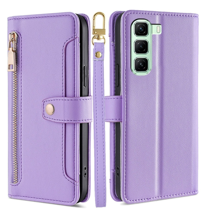 Sheep Texture Cross-body Zipper Wallet Leather Phone Case, For Infinix Hot 50 4G, For Infinix Hot 50 5G, For Infinix Zero 40 4G, For Infinix Note 40 5G