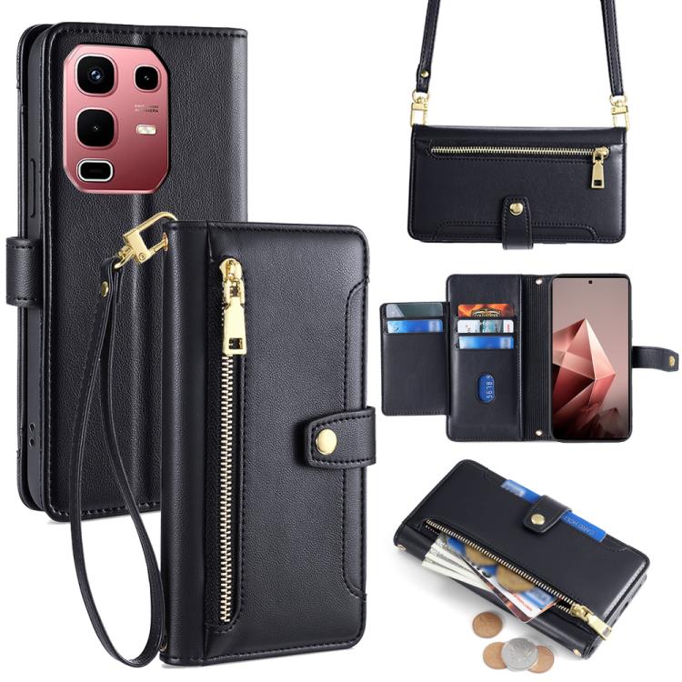 Sheep Texture Cross-body Zipper Wallet Leather Phone Case, For Infinix Hot 60 Pro+ 4G, For Infinix Hot 60 Pro 4G, For Infinix Smart 10 4G, For Infinix Note 50s 5G