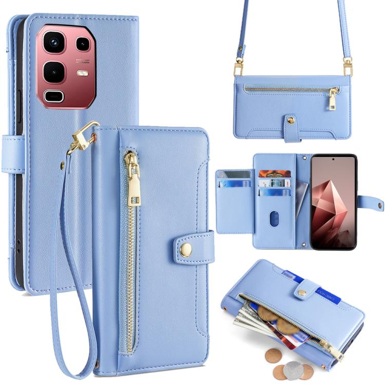 Sheep Texture Cross-body Zipper Wallet Leather Phone Case, For Infinix Hot 60 Pro+ 4G, For Infinix Hot 60 Pro 4G, For Infinix Smart 10 4G, For Infinix Note 50s 5G