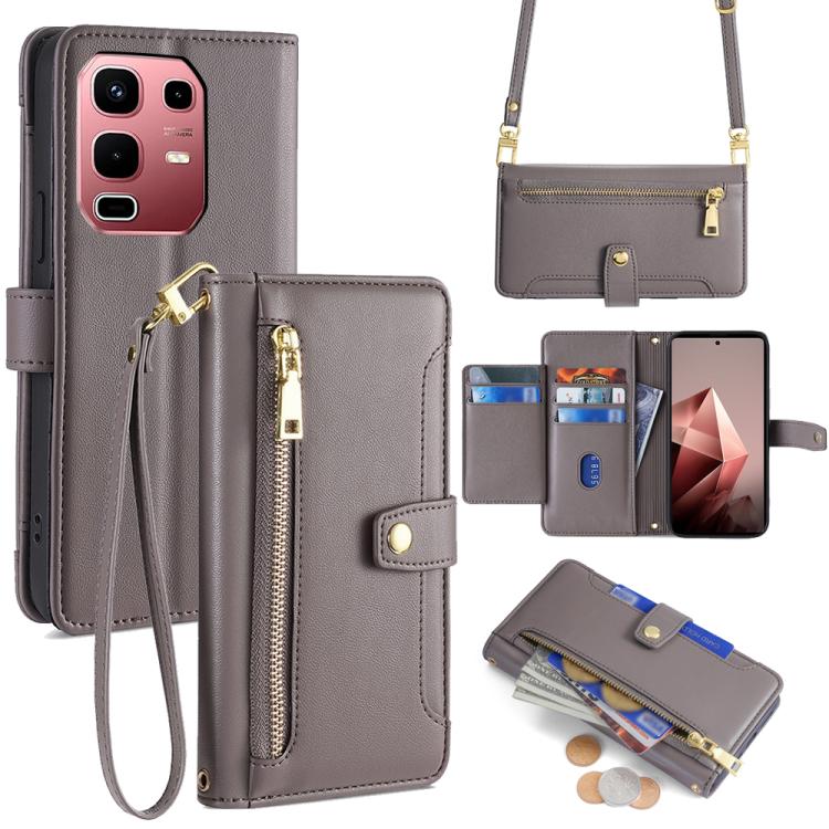 Sheep Texture Cross-body Zipper Wallet Leather Phone Case, For Infinix Hot 60 Pro+ 4G, For Infinix Hot 60 Pro 4G, For Infinix Smart 10 4G, For Infinix Note 50s 5G