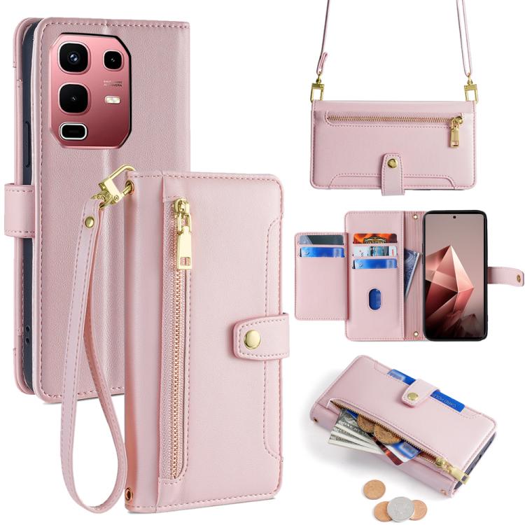 Sheep Texture Cross-body Zipper Wallet Leather Phone Case, For Infinix Hot 60 Pro+ 4G, For Infinix Hot 60 Pro 4G, For Infinix Smart 10 4G, For Infinix Note 50s 5G