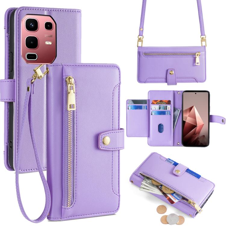 Sheep Texture Cross-body Zipper Wallet Leather Phone Case, For Infinix Hot 60 Pro+ 4G, For Infinix Hot 60 Pro 4G, For Infinix Smart 10 4G, For Infinix Note 50s 5G