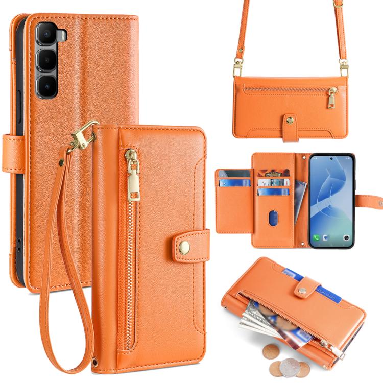 Sheep Texture Cross-body Zipper Wallet Leather Phone Case, For Infinix Hot 60 Pro+ 4G, For Infinix Hot 60 Pro 4G, For Infinix Smart 10 4G, For Infinix Note 50s 5G