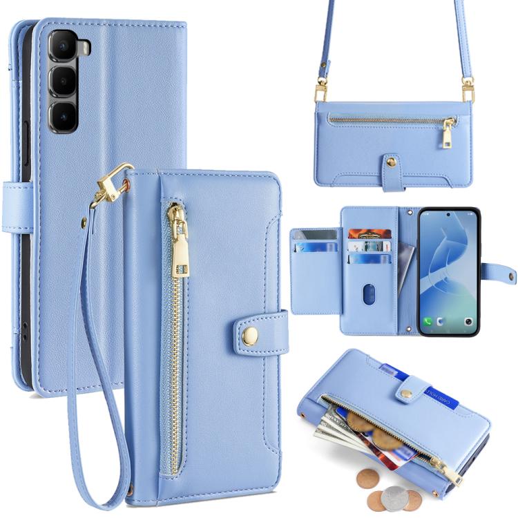 Sheep Texture Cross-body Zipper Wallet Leather Phone Case, For Infinix Hot 60 Pro+ 4G, For Infinix Hot 60 Pro 4G, For Infinix Smart 10 4G, For Infinix Note 50s 5G