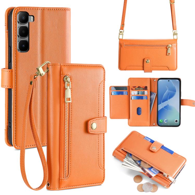 Sheep Texture Cross-body Zipper Wallet Leather Phone Case, For Infinix Hot 60 Pro+ 4G, For Infinix Hot 60 Pro 4G, For Infinix Smart 10 4G, For Infinix Note 50s 5G