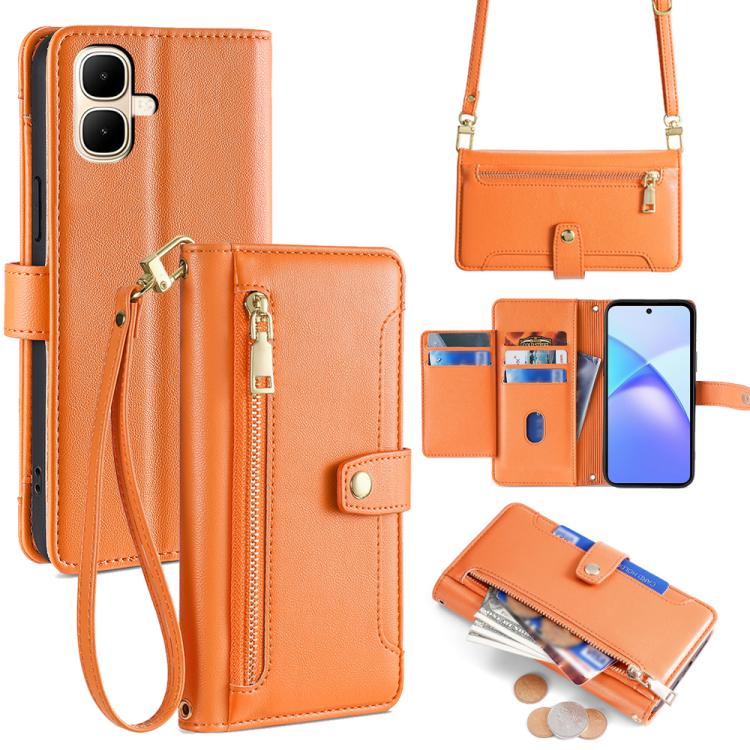 Sheep Texture Cross-body Zipper Wallet Leather Phone Case, For Infinix Hot 60 Pro+ 4G, For Infinix Hot 60 Pro 4G, For Infinix Smart 10 4G, For Infinix Note 50s 5G
