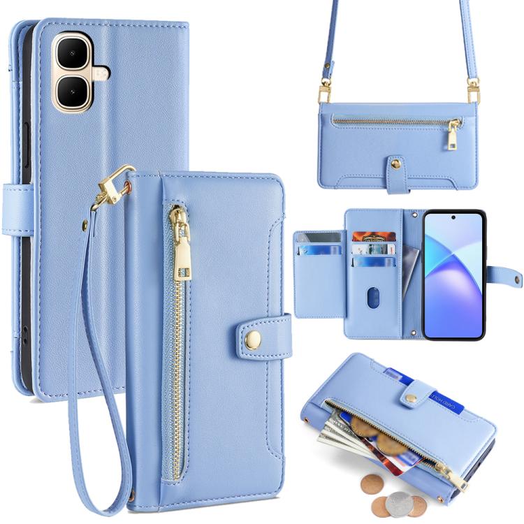 Sheep Texture Cross-body Zipper Wallet Leather Phone Case, For Infinix Hot 60 Pro+ 4G, For Infinix Hot 60 Pro 4G, For Infinix Smart 10 4G, For Infinix Note 50s 5G
