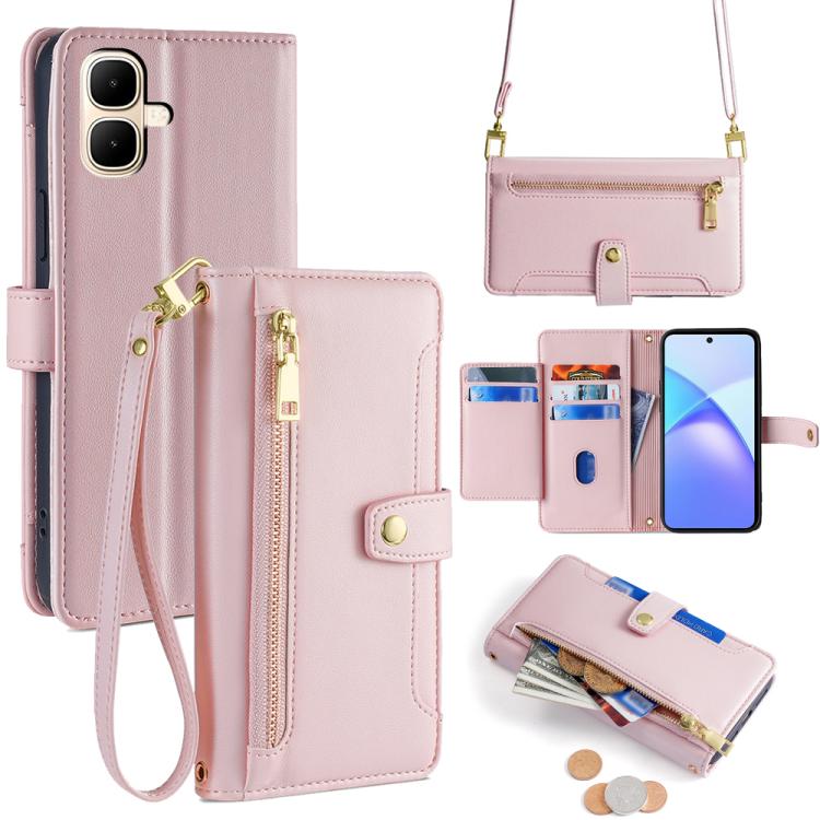 Sheep Texture Cross-body Zipper Wallet Leather Phone Case, For Infinix Hot 60 Pro+ 4G, For Infinix Hot 60 Pro 4G, For Infinix Smart 10 4G, For Infinix Note 50s 5G