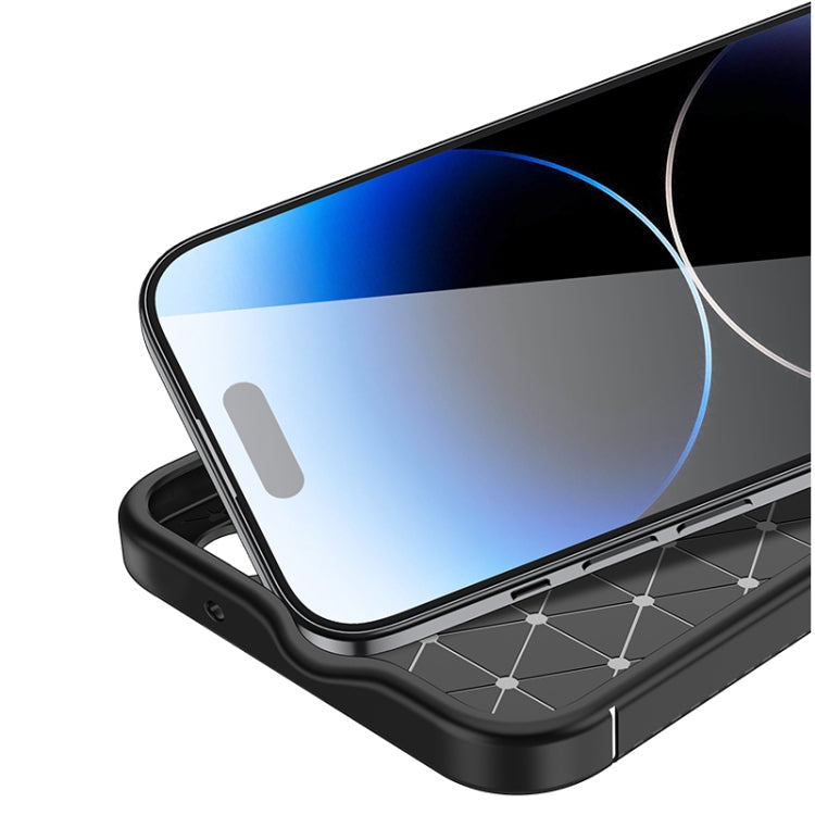 For iPhone 15 Carbon Fiber Texture Shockproof TPU Phone Case(Black)