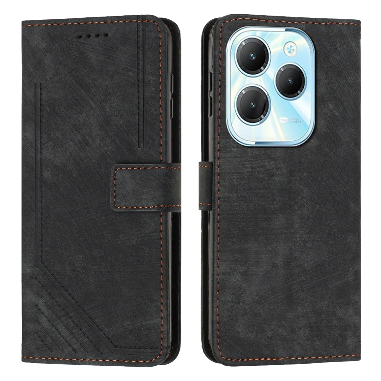 Skin Feel Stripe Pattern Leather Phone Case with Lanyard, For Infinix Note 40 4G, For Infinix Hot 40 / 40 Pro, For Infinix Hot 40i, For Infinix Smart 8