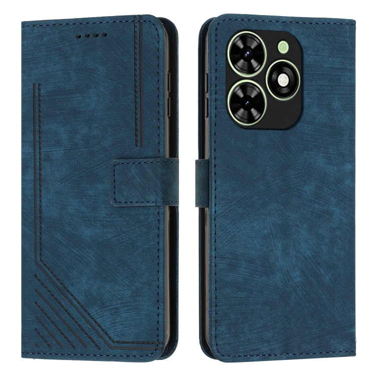 Skin Feel Stripe Pattern Leather Phone Case with Lanyard, For Infinix Note 40 4G, For Infinix Hot 40 / 40 Pro, For Infinix Hot 40i, For Infinix Smart 8